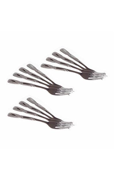 HIC 12-Piece Stainless Steel Dessert Fork Set
