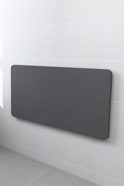 Kydonia Home 60x90 cm 4 Köşe Oval Antrasit Gri Renk Duvara Monte Kırma Katlanır Yemek Masası