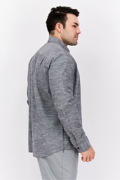 Hurley Men Regular Fit Spread Collar Long Sleeve Casual Shirt, Heather Grey