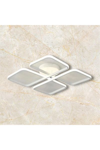 OSC HOME AYDINLATMA TASARIM Chandelier with Control 4 Separate Modes White Case with Combustion