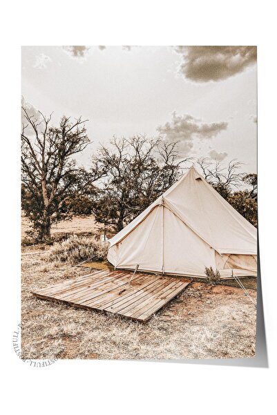 Postifull Poster rustic fără încadrare, pictură albă nordică, nr:439 Fotografie cort