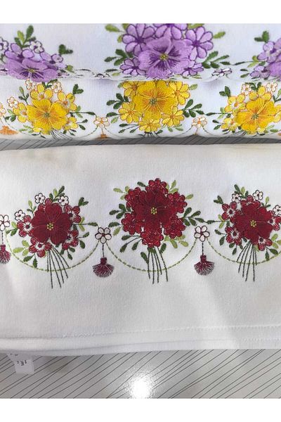 Peacock 3D Embroidered, 100% Cotton Hand & Face Towel 50 X 90