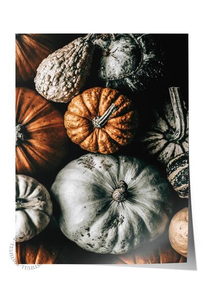 Postifull Poster rustic fără încadrare, pictură portocalie nordică, nr:470 Fo...