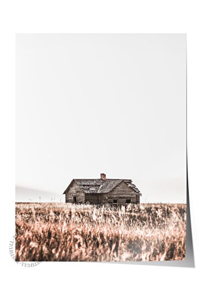 Postifull Rustic Çerçevesiz Poster, İskandinav Kahverengi Tablo, NO:241 Ahşap...