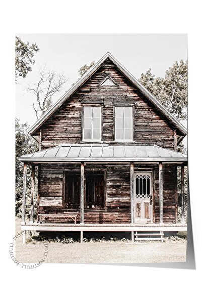 Postifull Poster rustic fără rame, pictură nordică maro, NR:266 Fotografie pentru casă din lemn, verticală