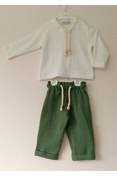 moms and babies Pantaloni de muselina pentru copii Tricou Pantaloni Set 0-5 ani