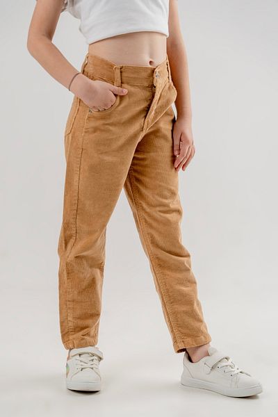GİYİCEM Girl's Classic Colored Chenille Trousers 2528