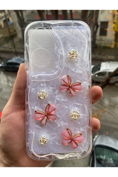 AQUA AKSESUAR جراب متوافق مع هاتف اوبو A60، غطاء لامع لامع منقوش على شكل فراش...