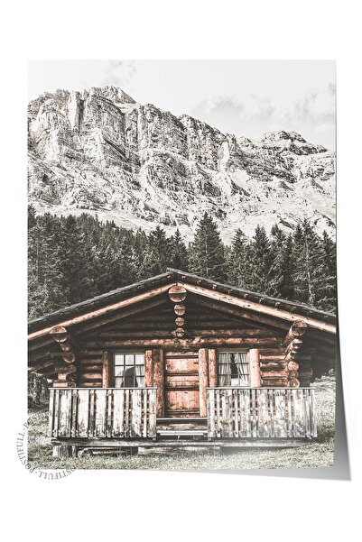 Postifull Rustic Çerçevesiz Poster, İskandinav Kahverengi Tablo, NO:279 Ahşap...