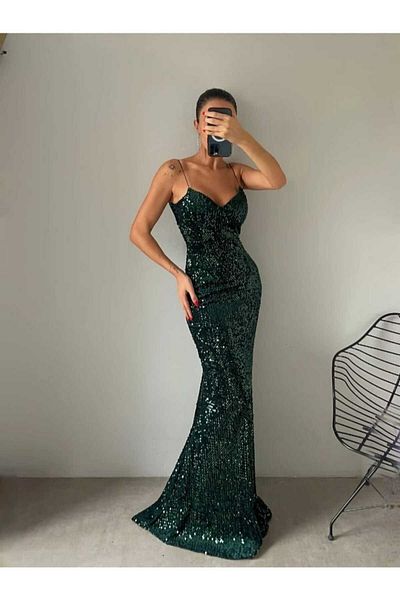 SELİN MODA EVİ Trend Velvet Fish Dress