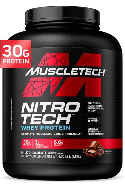MUSCLETECH بروتين مصل اللبن نيترو تيك، شوكولاتة الحليب، 4 رطل