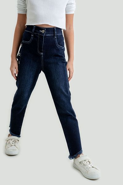 GİYİCEM Girl's Jeans with Bird Eyes 2145