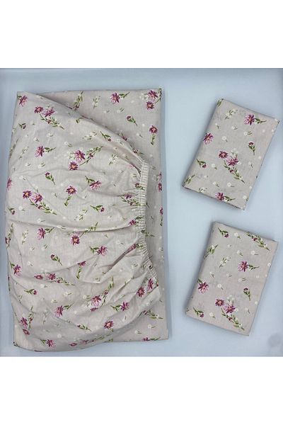 pınarhome collectıon ملاءة مطاطية من القماش القطني 100% + غطاء وسادة عمق الزاوية 28-30 سم من القماش الناعم للموسم الجديد