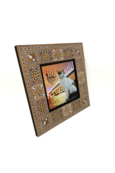 Sadrazam Istanbul Cat Printed Mdf Table 20X20 Krt-64