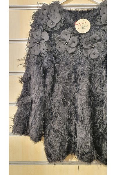 Park Moda PULOVER ITALIAN PĂPUȘIT CU DETALII DE DANTELĂ DE FLORI