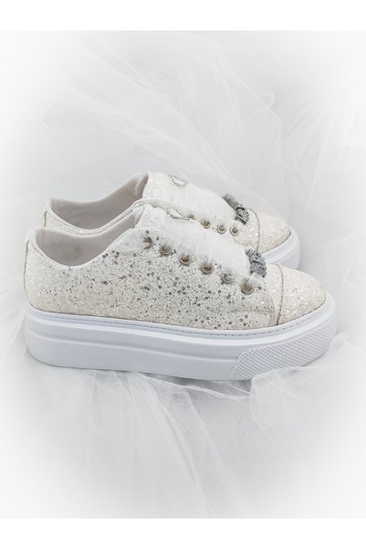 Ayakkabı Tutkusu Stilo ® Glitter Wedding Dress Sneakers Sparkly Shoes for the Bridev Extremely Comfortable