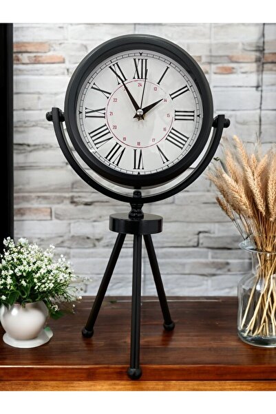 Falez Dekorasyon Metal Gold Dekoratif Hediyelik Ayaklı Masa Saati