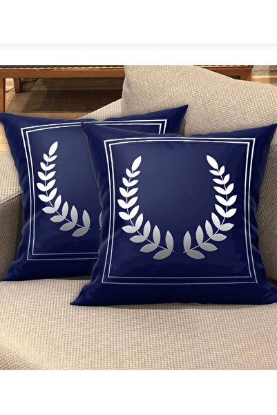 Ardizayn غطاء وسادة مزخرف من القماش المخملي بنمط التاج مكون من قطعتين (أزرق د...