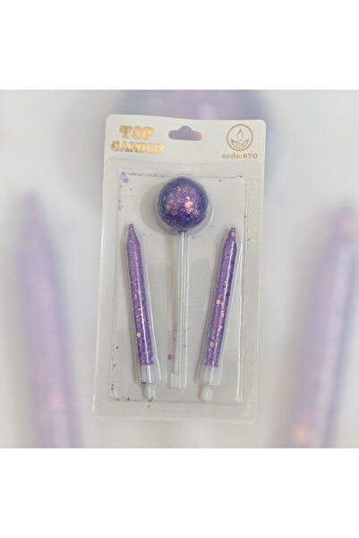 topcandle SİMLİ ŞANS LOLİPOP TOPU İLE 3LÜ DOĞUM GÜNÜ PASTA MUMU