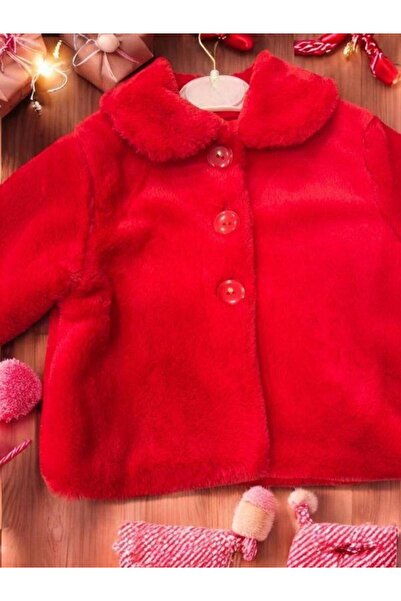 Zekids Baby Girl Red Plush Coat