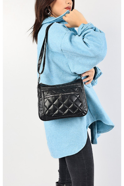 Bizde Ne Yok ki Siyah Baklava Dilim Kol ve Omuz Çantası