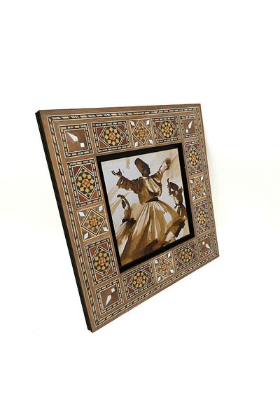 Sadrazam Whirling Dervish Printed Mdf Table 20X20 Krt-76