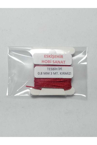 Eskişehir hobi sanat 0.8 mm 3 Meters Rosary Rope Red Color
