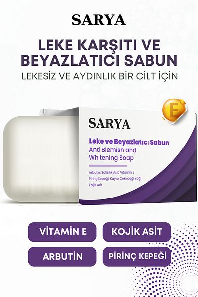 SARYA Blemish and Whitening Soap with Kojic Acid 100 g (Arbutin, Salicylic Acid, Vitamin E)