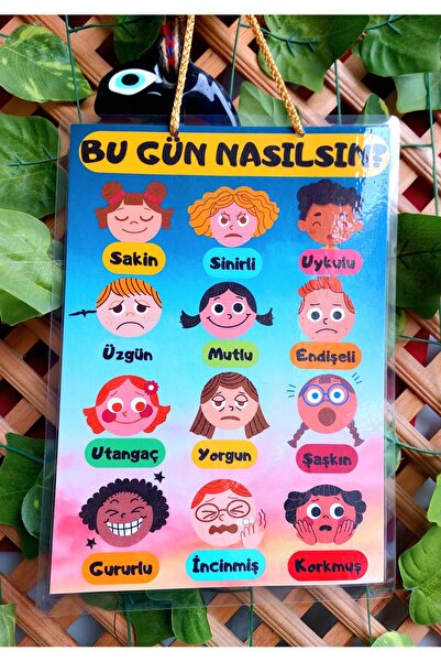 Kozalak Tasarım Bugün Nasılsın Afişi Okul ve Sınıflar  için Pvc kaplı tek par...