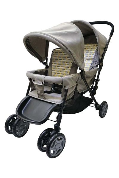 BabyCara Twin Stroller Adjustable Seat Complete Lay Down for Babies