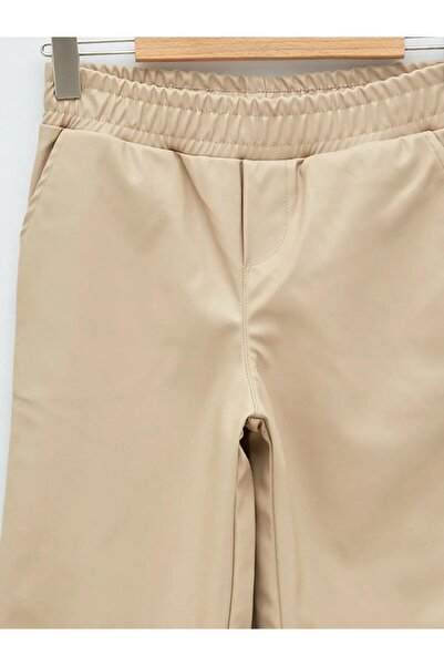 LC Waikiki LCW Kids Bej Beli Lastikli Basic Kız Çocuk Jogger Pantolon