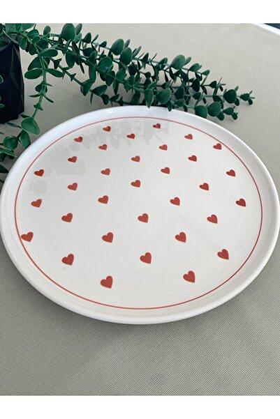VENÜS HOME DECORATION Love Kırmızı Kalp 25 cm büyük servis tabağı