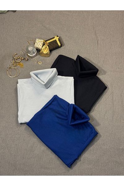 blck & premium Ocean 3 Pack - Turtleneck Bodysuit, Soft Fabric, Navy Blue-Baby-Sax, 1St Sneaker Camisole