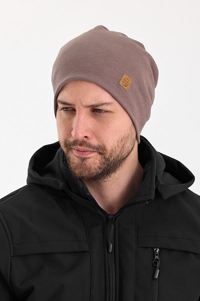 Butikgiz Men's Brown Thermal 100% Cotton Soft 2 Style in 1 Beret Premium Cuts Series