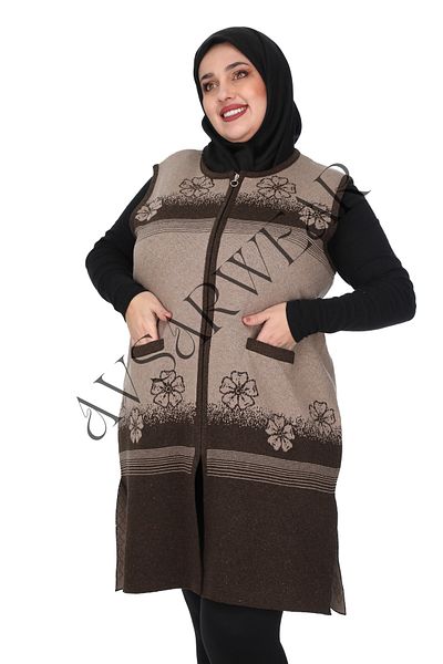 AVSARWEAR Piece Rose Pattern Large Size Mother Vest with Pockets