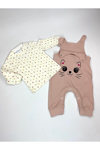 Baby Girl Jumpsuit with Cat Print