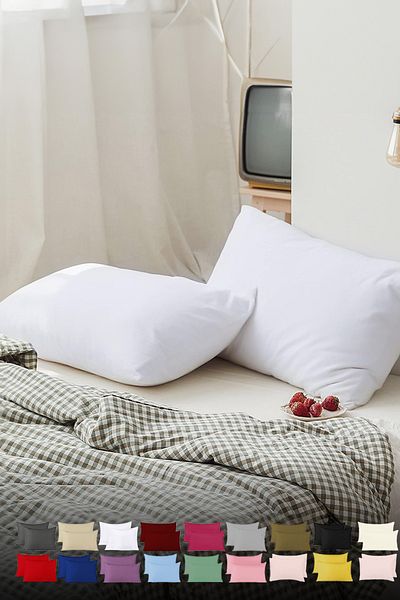 TeksNil Home 2 Πακέτα Λευκό Βαμβακερό Μαξιλάρι - 50x70 cm με Κάλυμμα