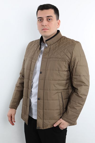 Veli Önkal Men's Zippered Coat with Fleece Button Detail Inside