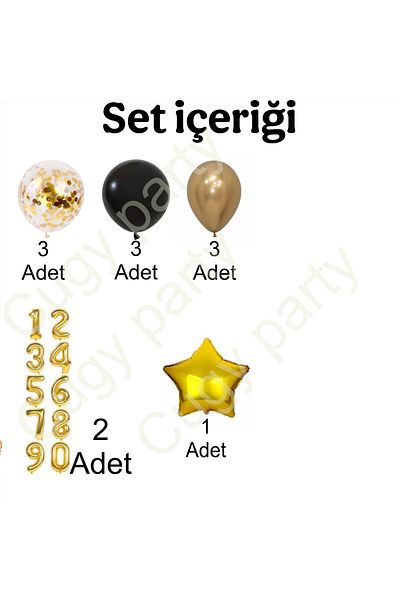 CUGY 27 Years Old Gold Black Star Detailed Birthday Special Day Party Celebration Set