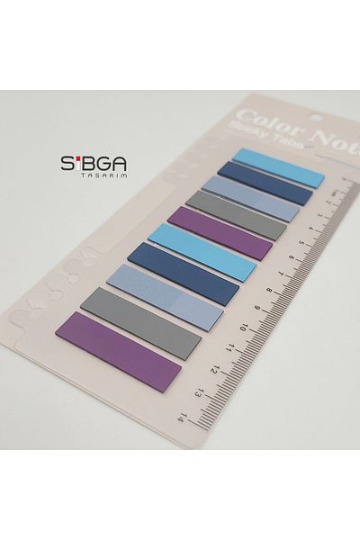 sibga tasarım Transparent Colored Post-It Note Paper - 200 Sheets Bookmark Sticker