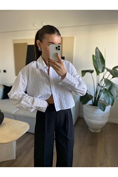 Özgece Full taşlı gömlek