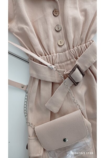 Azra GABARDİN TULUM VE ÇANTA KREM RENGİ