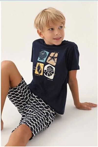 Skygo Arnetta 2981-2 Boy's Bermuda Suit - Navy Blue - 7-8 Years