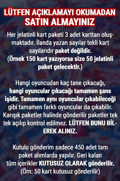 TURKAFONE 2025 Süper Mekanik Adamlar Özel Seri Futbolcu Kartları Toplam 150 Kart (50 Lİ KUTUSUZ)