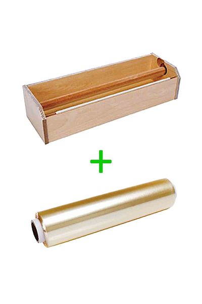minik shop Roll-Up 30X300M 8Mic Stretch Film and Cutting Apparatus Set 2 Pieces