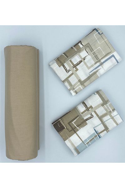 pınarhome collectıon New Season - 100% Organic Cotton, Soft Sand and Elastic Crossbody+Pillow Cover Corner Depth 28-30 cm