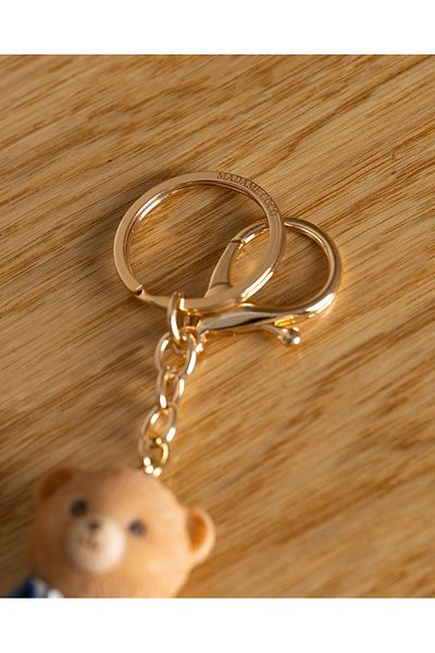 Madame Coco Simon Bear Keychain - Navy/Beige