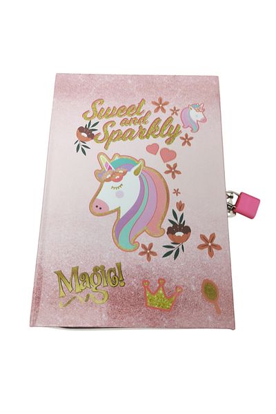 Dadacuq Album de însemnări pentru fete cu blocare „Sweet and Sparkly” 13*9 cm 48 coli