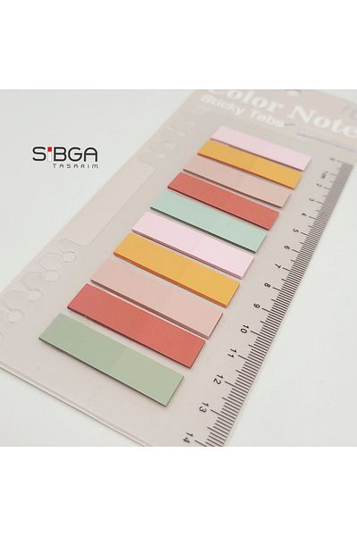 sibga tasarım Transparent Colored Post-It Note Paper - 200 Sheets Bookmark Sticker