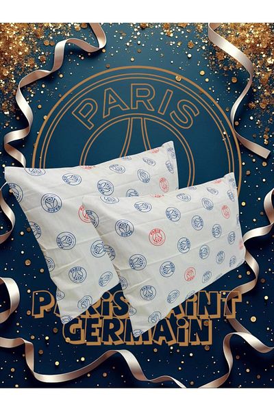 Zorluteks Paris Saint Germain Logo Cotton Fabric 2 Pieces Pillow Case 50X70 cm